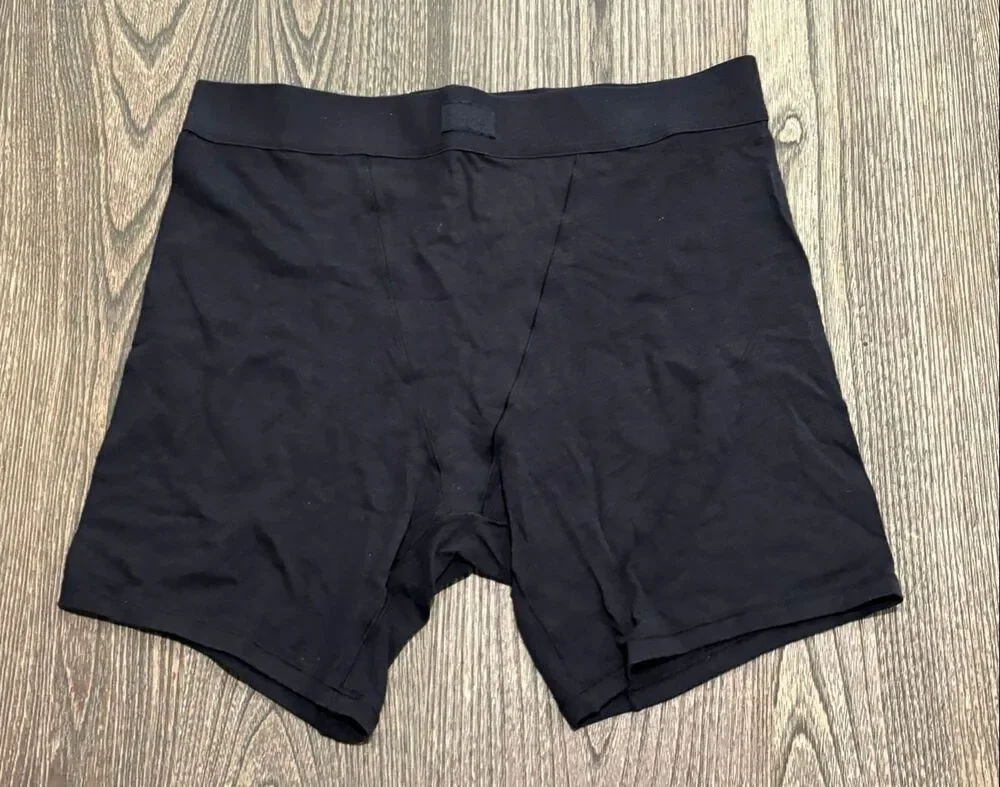 NWT Skims Mens Boxer Briefs Mid Rise Stretch Modal Cotton Blend Black Size M